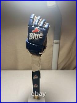 LABATT'S BLUE HOCKEY GLOVE ON A HOCKEY STICK HANDLE beer tap handle. CANADA