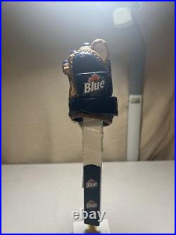 LABATT'S BLUE HOCKEY GLOVE ON A HOCKEY STICK HANDLE beer tap handle. CANADA