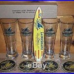Landshark Lager Tap Handle Keg Marker 4 Beer Pint Glasses & Bar Coasters New