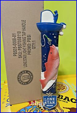 LONE STAR BEER Fish Tap Handle FISING BOAT TEXAS 11 BRAND NEW Light BEER