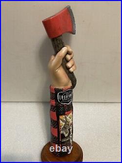 LOST FORTY LUMBERJACK AND AXE SMORES STOUT draft beer tap handle. ARKANSAS LOST FORTY LUMBERJACK AND AXE SMORES STOUT draft beer tap handle. ARKANSAS