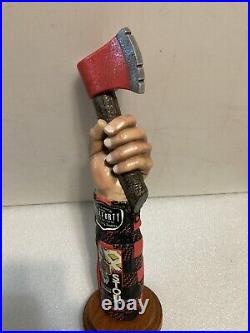 LOST FORTY LUMBERJACK AND AXE SMORES STOUT draft beer tap handle. ARKANSAS LOST FORTY LUMBERJACK AND AXE SMORES STOUT draft beer tap handle. ARKANSAS