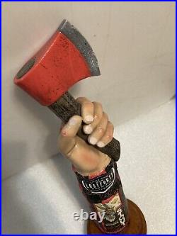 LOST FORTY LUMBERJACK AND AXE SMORES STOUT draft beer tap handle. ARKANSAS LOST FORTY LUMBERJACK AND AXE SMORES STOUT draft beer tap handle. ARKANSAS