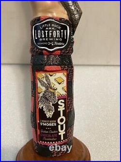 LOST FORTY LUMBERJACK AND AXE SMORES STOUT draft beer tap handle. ARKANSAS LOST FORTY LUMBERJACK AND AXE SMORES STOUT draft beer tap handle. ARKANSAS