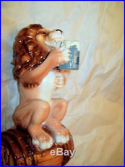 Lowenbrau Lion On A Barrel Figural Beer Tap Handle Never Used 12.25