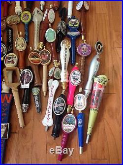 Large Mixed Lot of 73 Beer Tap Handles / Ceramic Porcelain Lucite Acrylic