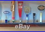 Lighted Wall Mnt. 10 Beer Tap Handle Display -deluxe Rosewood Colored Leds