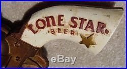Lone Star Beer Figural Gun Tap Handle Colt 45 Pistol RARE Pub Bar Hammer Intact