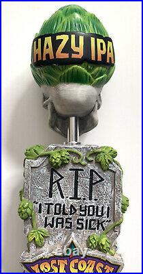 Lost Coast Brewery Graveyard Series Hazy IPA Beer Tap Handle Rare RIP Skull
