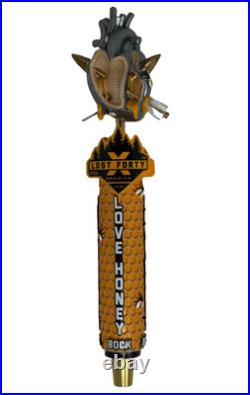 Lost Forty Brewing Love Honey Bock Beer Tap Handle Heart Arkansas 40