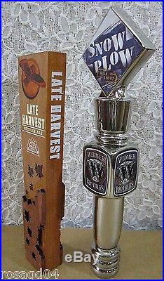 Lot 2 Snow Plow Milk Stout & Late Harvest Autumn Ale Beer Tap Handles Knobs NEW