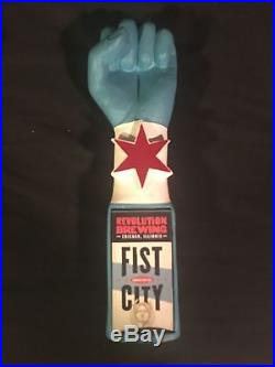 Lot (5) Revolution Chicago Brewing Beer Tap Handles Fistmas Fist City Jukebox