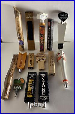 Lot Of 14 Beer Tap Handles Troegs Stone Sixpoint American Lager Lord Hobo