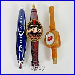 Lot Of 14 Mixed Beer Tap Handles Sam Adams, Bud light, Spaten, Carlsberg, Leffe