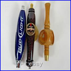 Lot Of 14 Mixed Beer Tap Handles Sam Adams, Bud light, Spaten, Carlsberg, Leffe