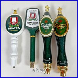 Lot Of 14 Mixed Beer Tap Handles Sam Adams, Bud light, Spaten, Carlsberg, Leffe