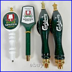 Lot Of 14 Mixed Beer Tap Handles Sam Adams, Bud light, Spaten, Carlsberg, Leffe