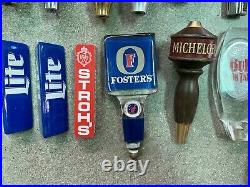 Lot Of 22 Beer Tappers Tap Handles Bud, Dos Equis, Miller, Widmer, Petes