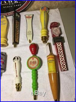 Lot Of 26 Beer Tap Handles And 2 Beer Signs