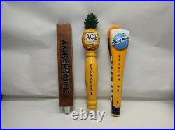 Lot Of 3 Beer Tap Handle Knob Top Keg Bar Blue Moon, ACE, Michelob