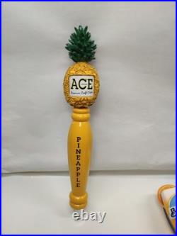 Lot Of 3 Beer Tap Handle Knob Top Keg Bar Blue Moon, ACE, Michelob