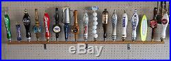 Lot Of 3ea 17 Beer Tap Handle Displays (hold 51 Taps) Wall Mounted Oak 58