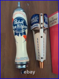 Lot Of 7 Beer Taps Including Limited Edition Sam Adams Chalkboard Tap