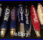 Lot Of 7 Budweiser Bud Light Busch Beer Tap Handles 1990's Vintage Bar Used