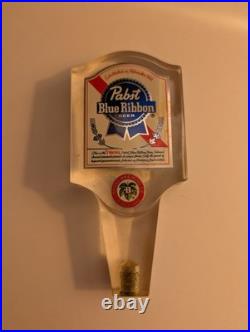 Lot Of Five Vintage Clear Acrylic Beer Tap Handles Pabst Miller Jacob Best