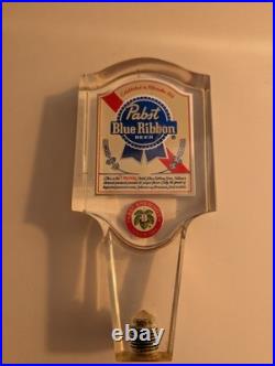 Lot Of Five Vintage Clear Acrylic Beer Tap Handles Pabst Miller Jacob Best