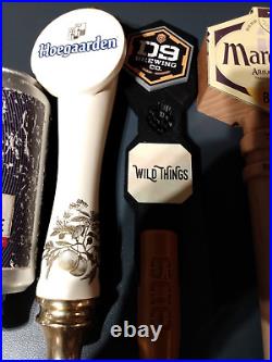 Lot of 11 Draft Beer Tap Handles Bar Decor Hoegaarden, Michelob, IPA variety +