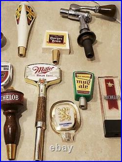 Lot of (17) Vtg Beer Bar Tap Handles Miller Lite, Burger Brau, Schoenling