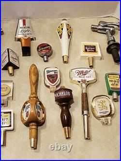Lot of (17) Vtg Beer Bar Tap Handles Miller Lite, Burger Brau, Schoenling