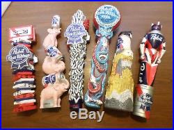 Lot of New PBR Pabst Blue Ribbon Draft Beer Tap Handles Octopus Elephant Badger