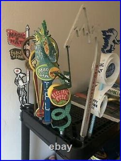 Lot of beer tap handles