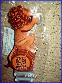 Lowenbrau Figural Beer Tap Handle Lion On A Barrel Nos No Box 12.25 Mint