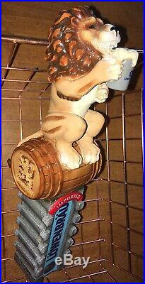 Lowenbrau Lion's Brew Lion on Barrel 3D Figural Beer Tap Handle Munich Germany