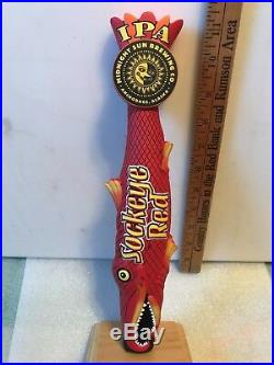 MIDNIGHT SUN BREWING SOCKEYE RED IPA beer tap handle. ALASKA