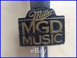 MILLER BEER Tap Handle MGD Music 50's, Mic Style, all Metal, Nice USED Has Wear