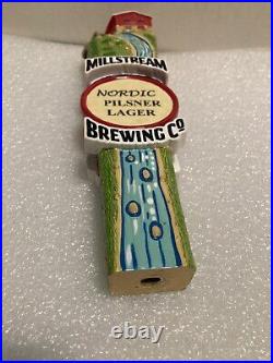 MILLSTREAM BREWING NORDIC PILSNER LAGER GRIST MILL draft beer tap handle. IOWA