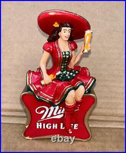 Miller High Life Beer Tap Handle Flamenco/ Girl on Moon with Red Hat