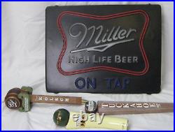 Miller High Life ON TAP Bar/Beer Sign Lights Up WithBeer Tap Handles Neon Lights