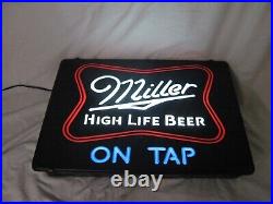 Miller High Life ON TAP Bar/Beer Sign Lights Up WithBeer Tap Handles Neon Lights