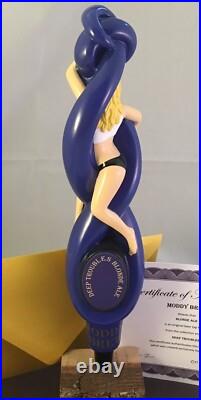 Moddy Brew Deep Troubles Blonde Ale Beer Tap Handle Figural Girl Beer Tap Handle