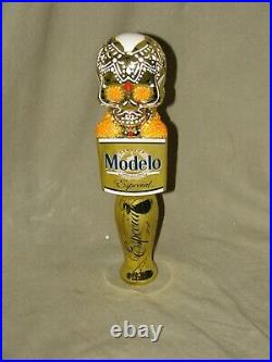 Modelo CERVEZA DIA DE LOS MUERTOS GOLD SUGAR SKULL beer tap handle Rare