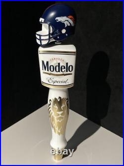 Modelo Especial Denver Broncos Beer Bar Tap Handle Wth Football Helmet Topper