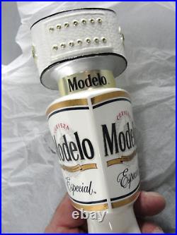 Modelo Especial Draft Beer Tall Bar Tap Handle White Gold Ufc Belt 13.5 New Nib
