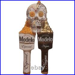 Modelo Especial & Negra Half Sugar Skull Beer Tap Handles 10 Day Of The Dead
