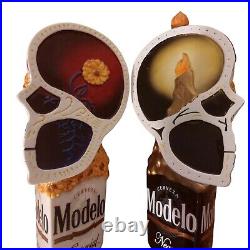 Modelo Especial & Negra Half Sugar Skull Beer Tap Handles 10 Day Of The Dead
