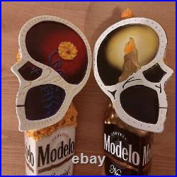Modelo Especial & Negra Half Sugar Skull Beer Tap Handles 10 NIB